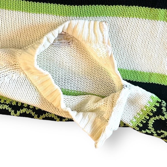 VTG Neon Green & Black Zip Neck Sweater | M - Picture 4 of 7